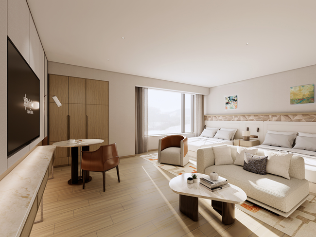 ▲ 그랜드호텔 객실 인테리어 투시도. ⓒ강원랜드