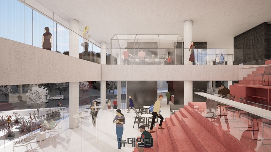 ▲ 양천구 서부트럭터미널 도시첨단물류단지에 들어설 기부채납 공공업무시설의 설계안 '플로팅 큐브' ⓒ서울시