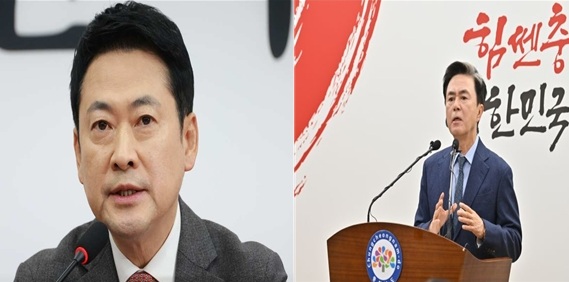 ▲ 좌측부터 장동혁 국민의힘 대표, 김태흠 충남도지사.ⓒ뉴데일리DB
