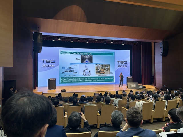 ▲ 연설 중인 주용락 삼성 SDI 부사장.ⓒ뉴데일리