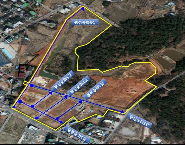 ▲ 평택 송화지구 도시개발사업지구 도로명ⓒ평택시 제공