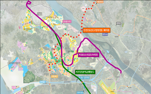 ▲ 수도권 서북부 철도망 추진 현황 ⓒ인천시 제공