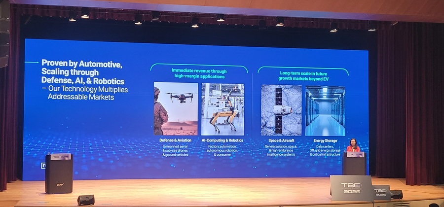 ▲ 시유 황 팩토리얼(Factorial) 최고경영자(CEO)가 '인터배터리 2026' 부대행사 '더배터리컨퍼런스'에서 발표를 하고 있다.ⓒ이미현 기자