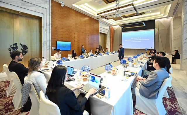 ▲ 휴젤이 라운드테이블을 통해 HA필러 '라볼렉스'를 소개하고 있다. 260310 ⓒ휴젤