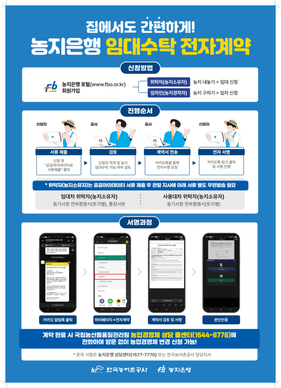 ▲ 서류 떼고 지사 찾던 불편 ‘끝’, 임대수탁 어디서나 편리하게ⓒ한국농어촌공사 제공