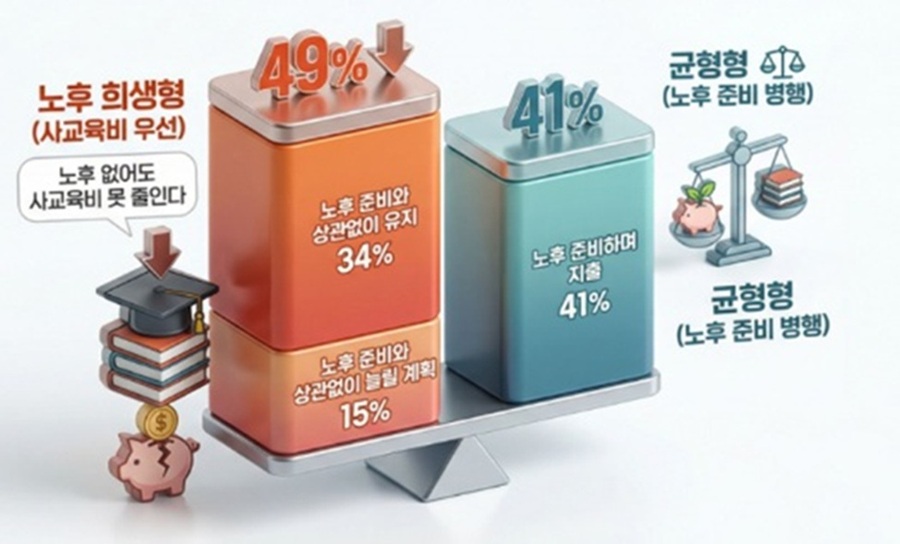 ▲ 노후 준비와 사교육비 응답 결과.ⓒ서울교육청