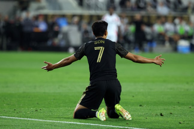 ▲ 슈팅 2개에 그치며 침묵한 손흥민이 LA 공격진 중 최고 평점을 받았다.ⓒ연합뉴스 제공