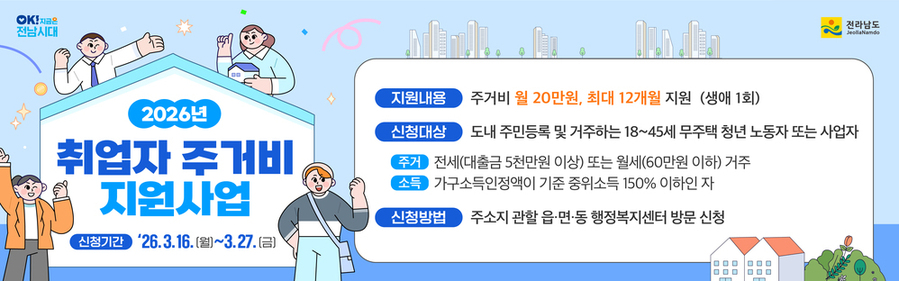 ▲ 취업자 주거비 지원사업 홍보물ⓒ전라남도 제공
