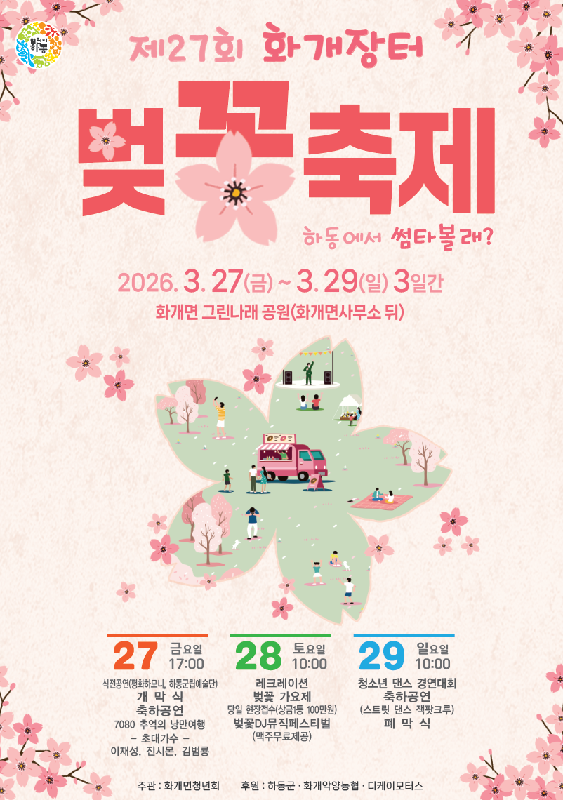▲ 하동 화개장터 벚꽃축제 안내문ⓒ하동군