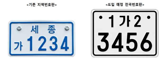 ▲ 이륜자동차 전국번호판 모습.ⓒ세종시