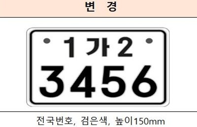 ▲ 변경된 번호판 예시. ⓒ강릉시