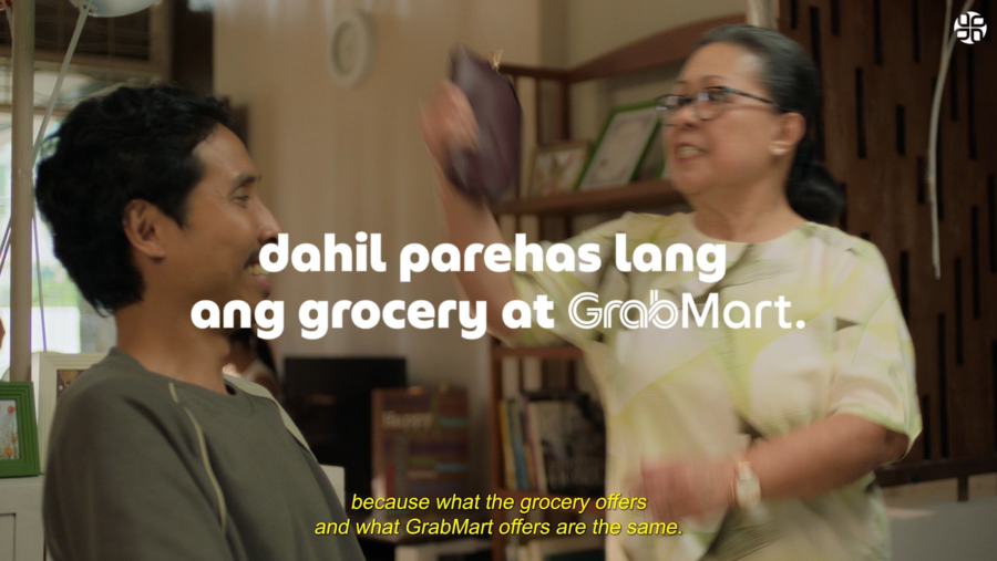 ▲ '치키(Chicky)' 캠페인 영상 갈무리. 그랩마트(GrabMart)는 오프라인 식료품점과 동일한 가격, 품질, 프로모션을 제공하고 있다고 강조한다. ⓒ스파이크스 아시아