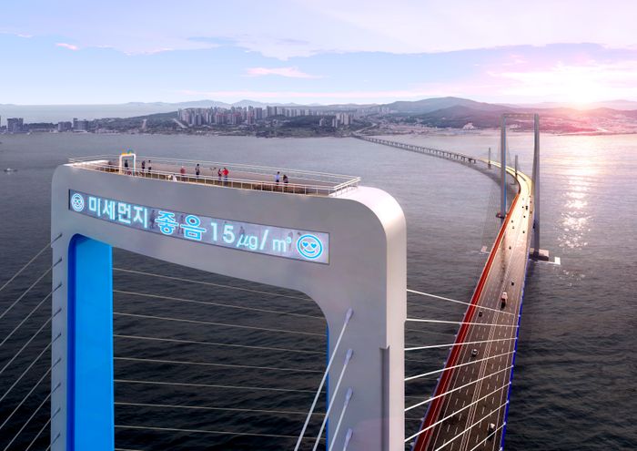 ▲ 오는 4월 개장할 인천 청라하늘대교 전망대 전경 ⓒ인천경제자유구역청 제공