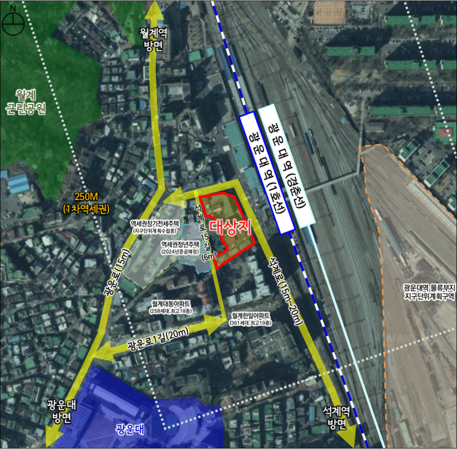 ▲ 광운대역세권 장기전세주택 도시정비형 재개발 사업 위치도 ⓒ서울시