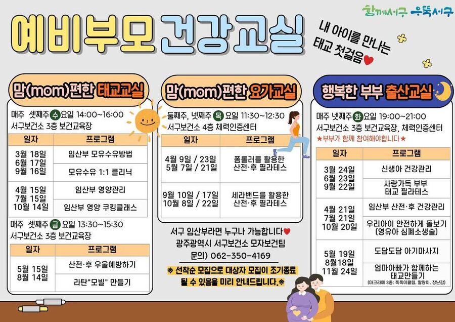 ▲ 광주 서구, 예비부모 건강교실 본격 운영ⓒ광주광역시 서구청 제공