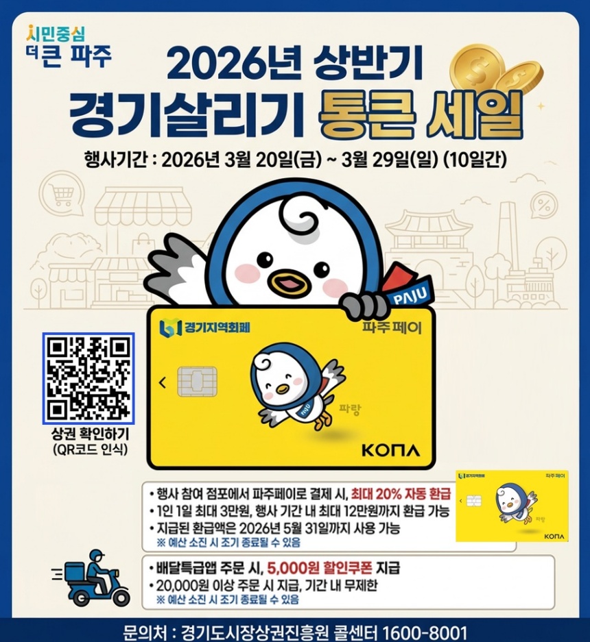 ▲ 20일부터 시작되는 파주 경기살리기 통큰 세일 안내문 ⓒ파주시 제공