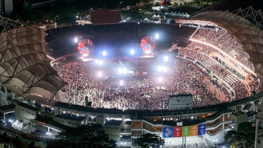 ▲ 공연이 열리고 있는 고양종합운동장 전경 ⓒ고양특례시 제공