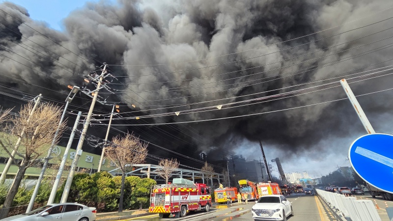 ▲ 20일 대전시 대덕구 문평동의 자동차부품공장에서 화재가 발생했다. ⓒ뉴시스