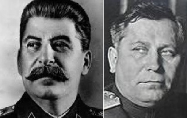 ▲ 대일전 참전 전부터 '한반도 위성국화' 시나리오를 짜두었던 스탈린, 그 시나리오를 철저히 실행한 '북한 총독' 시티코프(오른쪽).