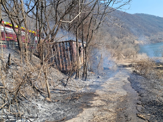 ▲ 진화된 산불 발생 장소. ⓒ춘천시
