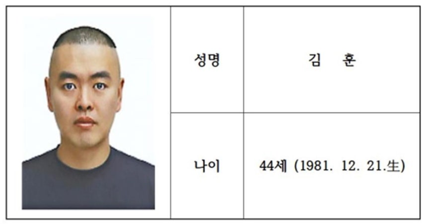 ▲ 경찰이 19일 경기 남양주시에서 20대 여성을 스토킹 살해한 혐의를 받는 피의자 김훈(44)의 신상정보를 공개했다. ⓒ경기북부경찰청 제공
