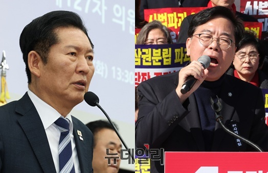 ▲ 정청래 더불어민주당 대표(왼쪽)·송언석 국민의힘 원내대표. ⓒ뉴데일리DB