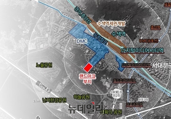 ▲ 서울 마포구 상암동 'DMC 랜드마크 용지' 위치도 ⓒ서울시