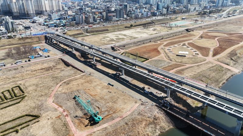 ▲ 공주 제2금강교 건설 현장 모습.ⓒ행복청