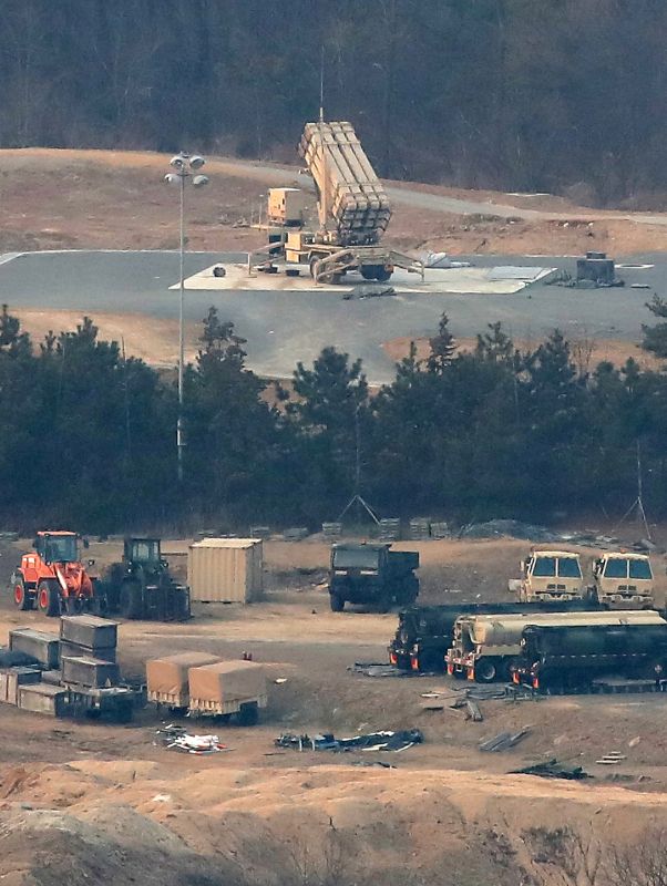 ▲ 지난 10일 경북 성주군 주한미군 기지에 발사대가 하늘을 향하고 있는 모습. ⓒ뉴시스