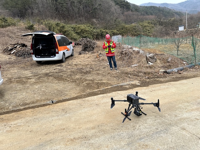 ▲ 산불예방 드론 운영 모습. ⓒ동부지방산림청