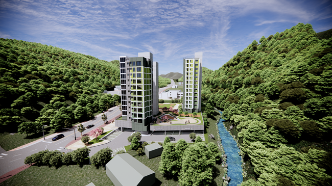 ▲ 태백 통합공공임대주택 조감도. ⓒ태백시