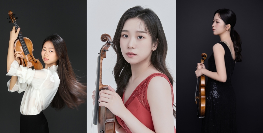 ▲ 왼쪽부터 바이올리니스트 이현정·최주하·임해원.ⓒ금호문화재단