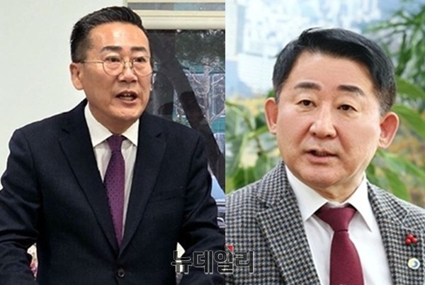 ▲ 왼쪽부터 김현호예비후보, 서철모 구청장.ⓒ김경태기자