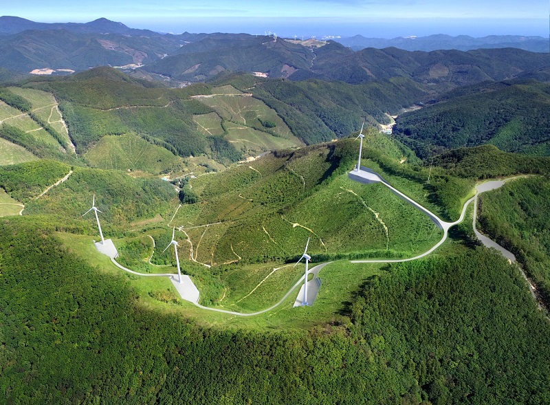 ▲ 강원도 태백시 하사미 풍력발전단지 조감도.ⓒ코오롱글로벌