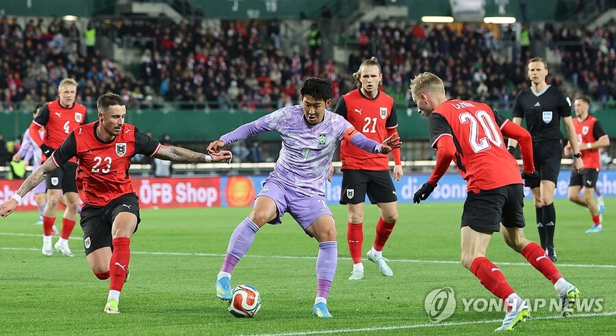 ▲ 한국에 1-0으로 승리를 거둔 오스트리아가 북중미 월드컵 우승 후보 20위에 이름을 올렸다.ⓒ연합뉴스 제공