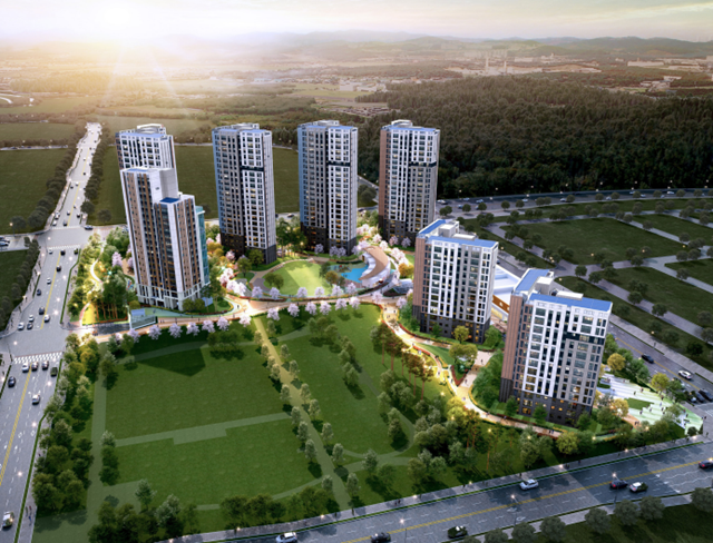 ▲ 평택 고덕국제화계획지구 A4블록에 위치한 '고덕 자연앤 하우스디' 조감도. ⓒ경기주택도시공사 제공