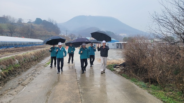 ▲ 진천군 해빙기 대비 재해예방사업장 점검 사진