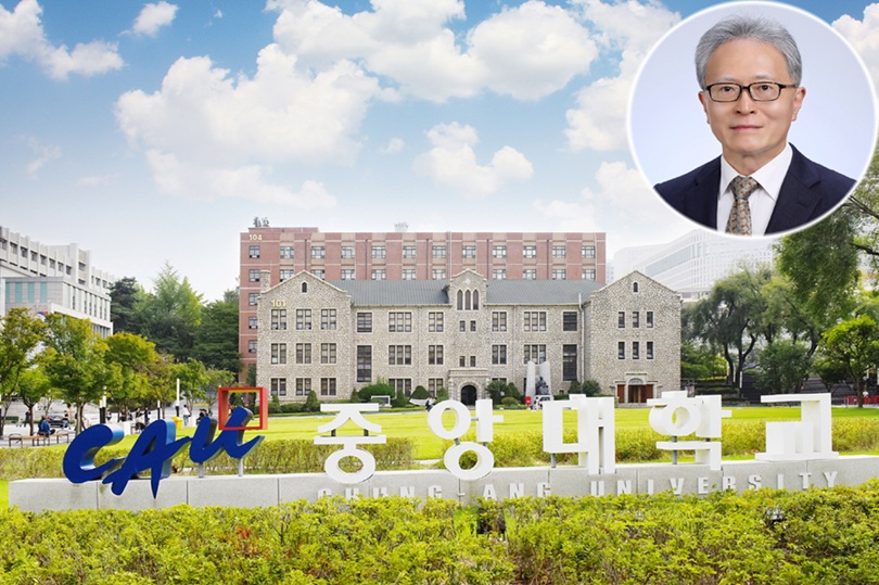 ▲ 중앙대학교 전경. 우측 상단은 박세현 총장.ⓒ중앙대