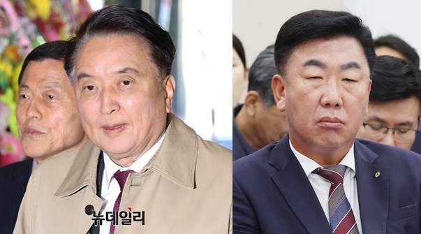 ▲ 김영환 충북지사(왼쪽)와 이범석 청주시장. ⓒ서성진·이종현 기자