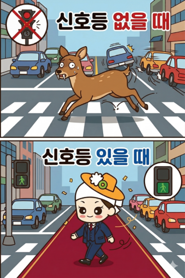 ▲ 교차로 신호체계 전환 안내 포스터ⓒ안성시 제공