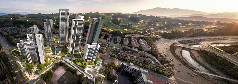 ▲ 기흥1구역 재건축, 기흥역 푸르지오 마스터피스 조감도.ⓒ대우건설