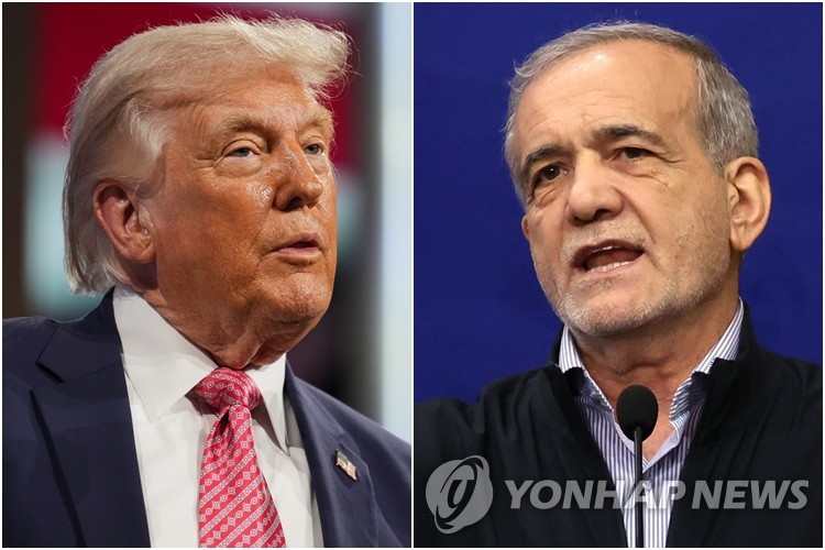 ▲ 트럼프 미국 대통령(왼쪽)과 마수드 페제시키안 이란 대통령.ⓒ연합뉴스.