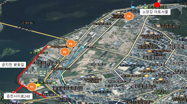 ▲ 주차장 위치 안내도. ⓒ춘천시