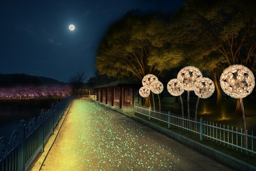 ▲ 파주시는 공릉관광지 경관조명 조성 2단계 사업을 4월말 완공을 목표로 추진중이다 ⓒ파주시 제공