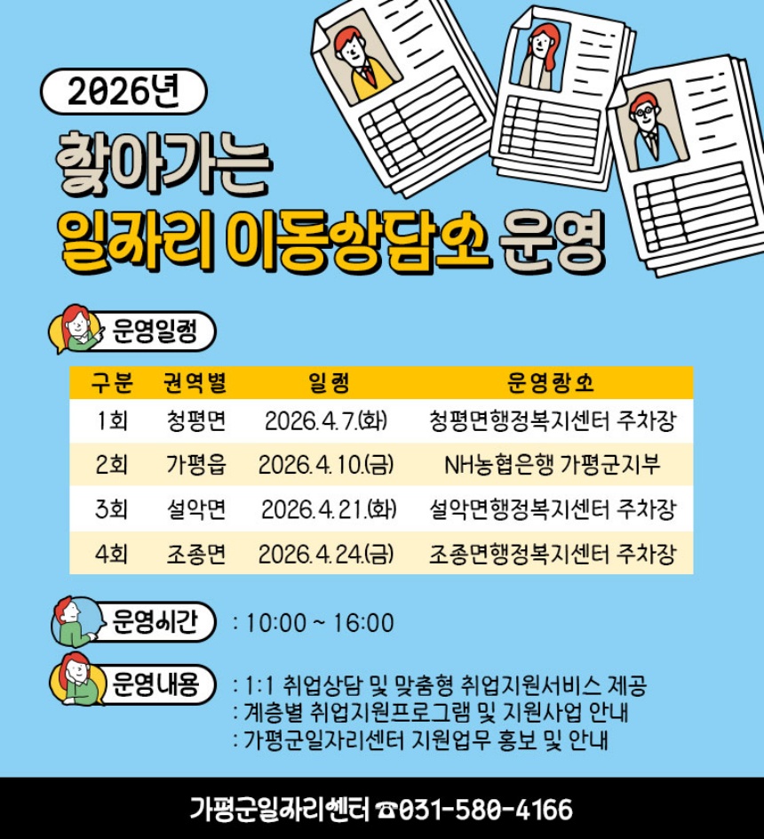 ▲ 가평군은 전문 직업상담사가 직접 방문해 상담을 진행하는 찾아가는 일자리 이동상담소를 운영한다 ⓒ가평군 제공