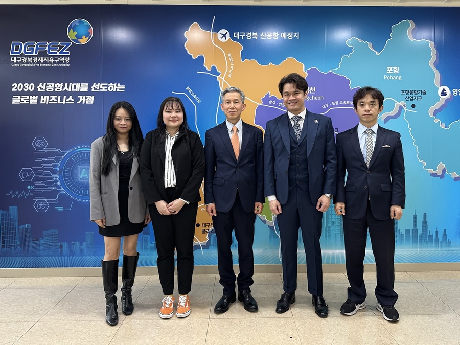 ▲ 대구경북경제자유구역청은 7일 駐韓싱가포르상공회의소 저스틴 용 회장 등 임원 3명을 초청하여 현장체험형 투자유치 IR을 실시했다.ⓒDGFEZ