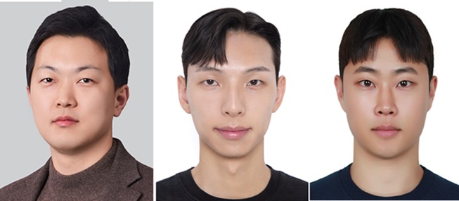 ▲ 연구팀. 왼쪽부터 기계공학과 김의겸 교수(교신저자), 박지범 학생(제1저자), 이유성 학생(공동저자).ⓒ아주대