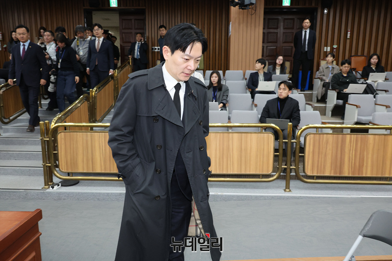 ▲ 박상용 인천지방검찰청 부부장검사가 7일 오전 국회에서 열린 '이재명 죄지우기 국정조사 특위 국민의힘 위원단 주최 민주당의 공소취소 재판조작 진상규명 청문회'에 참석하고 있다.ⓒ이종현 기자