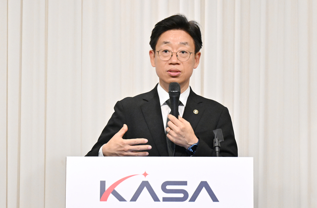 ▲ 오태석 우주항공청장이 8일 출입기자 간담회에서 발언하고 있다. (사진=우주항공청) ⓒ뉴시스