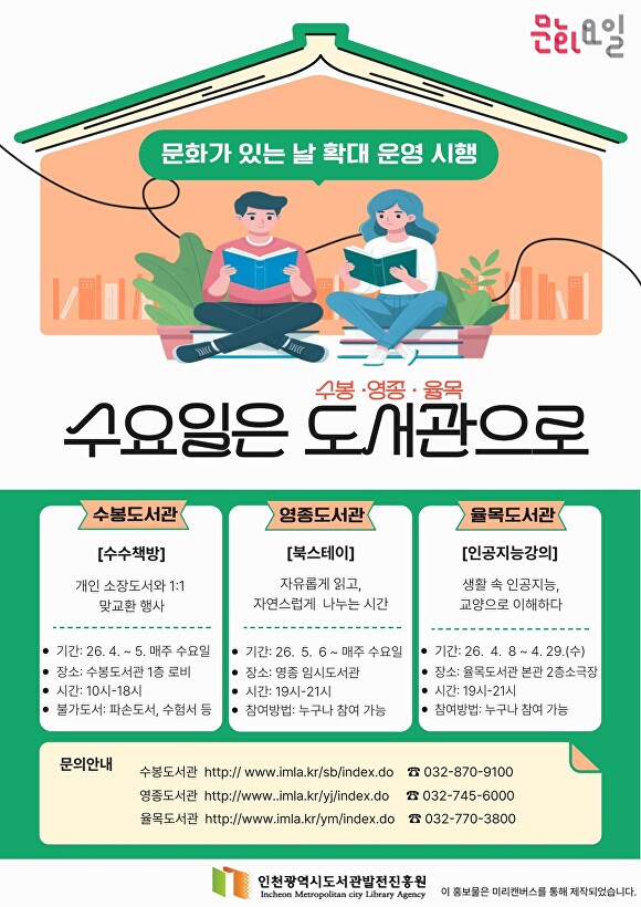 ▲ 인천시 문화가 있는 날 홍보 안내문  ⓒ인천시 제공